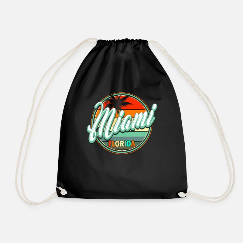SommerStrandurlaub - Miami - Turnbeutel - Schwarz