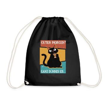Guten Morgen - Ganz dünnes Eis Kaffee Spruch Lusti - Sac de sport léger - noir - Devant