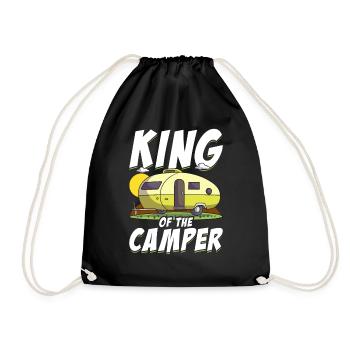 King Of The Camper Funny Camping - Drawstring Bag - black - Front