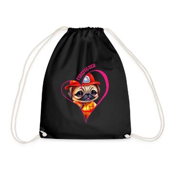Pompier, carlin d’amour - Sac de sport léger - noir - Devant