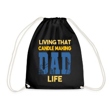 Living That Candle Making Dad Life Candle Maker - Drawstring Bag - black - Front
