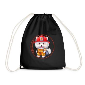 Pompier, doux samoyède - Sac de sport léger - noir - Devant