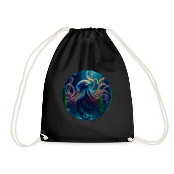 Ocean animals, octopus - Drawstring Bag - black - Front