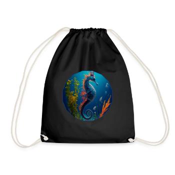 Fantasy Ocean, underwater - Drawstring Bag - black - Front
