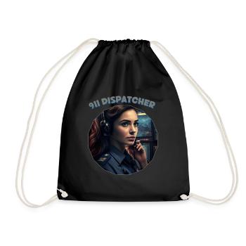 Thin Gold Line, women operator - Drawstring Bag - black - Front