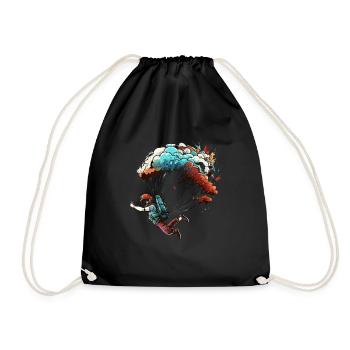 Skydiving lover, funny - Drawstring Bag - black - Front