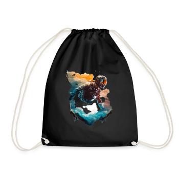 Flying in clouds, skydiving - Drawstring Bag - black - Front