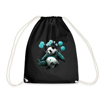 Skydiving Panda - Drawstring Bag - black - Front
