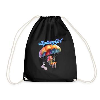Skydiving Girl - Drawstring Bag - black - Front