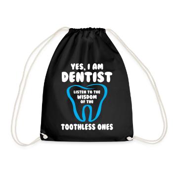 I am Dentist - Drawstring Bag - black - Front