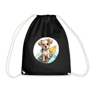 Chien de surf - Sac de sport léger - noir - Devant