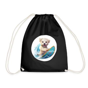 Surfing Animals, chien doux - Sac de sport léger - noir - Devant