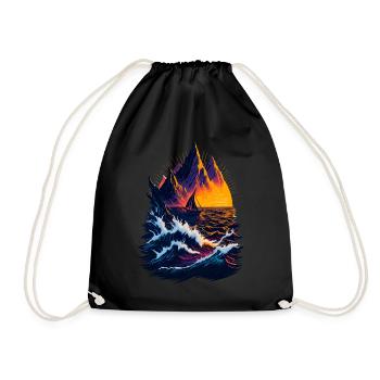 Fantastique illustration de paysage - Sac de sport léger - noir - Devant