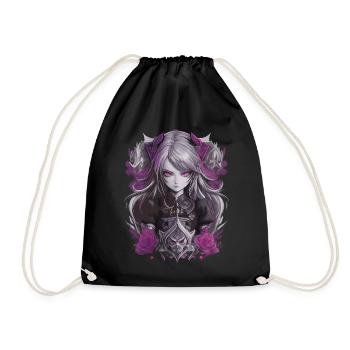 Fille d’anime gothique - Sac de sport léger - noir - Devant