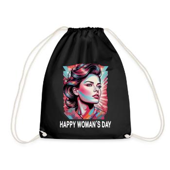 Internationaler Frauentag - Turnbeutel - Schwarz - Vorne