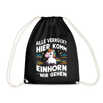 Unicorn Unicorns Mythical Creatures Mystical - Drawstring Bag - black - Front