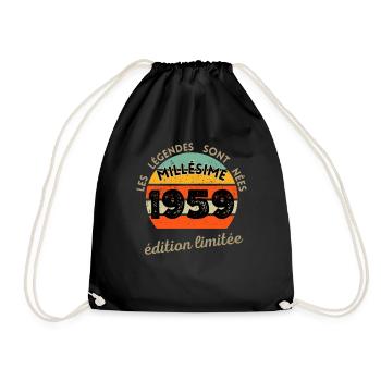 les Legendes Sont Nees en 1959 cadeau 65 ans - Sac de sport léger - noir - Devant