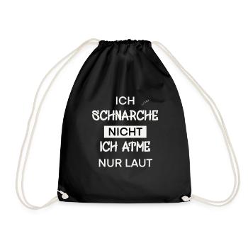 Schlafen - Schnarchen - Turnbeutel - Schwarz - Vorne