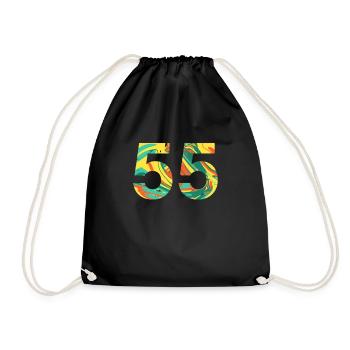 55. Geburtstag - Turnbeutel - Schwarz - Vorne