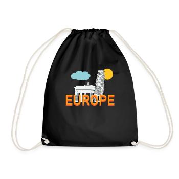 Europa - Turnbeutel - Schwarz - Vorne