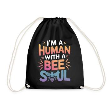 Honigbiene Imker Bienen Biene - Turnbeutel - Schwarz - Vorne