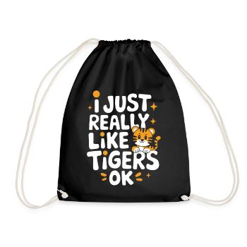 Tiger Animal Zoo Wild Animal - Drawstring Bag - black - Front
