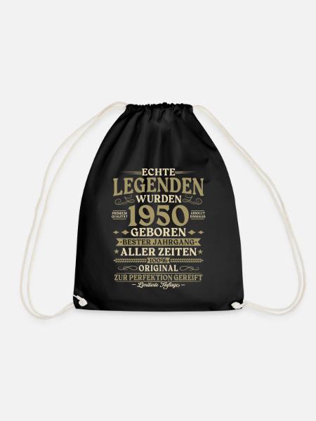 Jahrgang 1950 geboren Legenden Geburtstag Geschenk - Turnbeutel - Schwarz