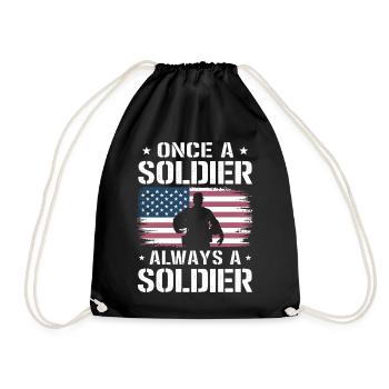 Soldat militaire vétéran - Sac de sport léger - noir - Devant