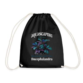 Aquascaping – Keep Calm and Plant Bucephalandra - Drawstring Bag - black - Front