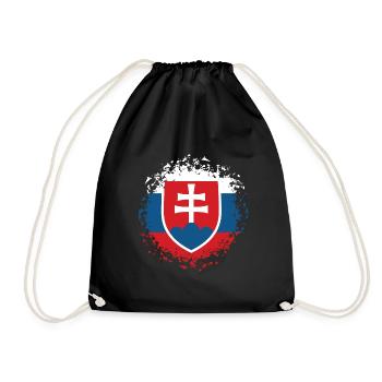 Slovakia Flag Vintage Slovak Flag Home - Drawstring Bag - black - Front