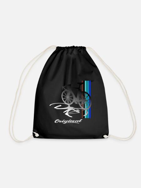 Bicycle Road Bike Vintage Design - Drawstring Bag - black