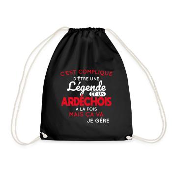Compliqué d'être une légende et un Ardéchois - Sac de sport léger - noir - Devant