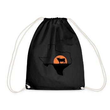 Texas Longhorn Kartendesign für stolze Texaner - Turnbeutel - Schwarz - Vorne