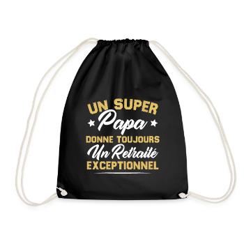 Super papa donne toujours un retraité exceptionnel - Sac de sport léger - noir - Devant