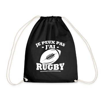 Je peux pas j'ai rugby - Sac de sport léger - noir - Devant