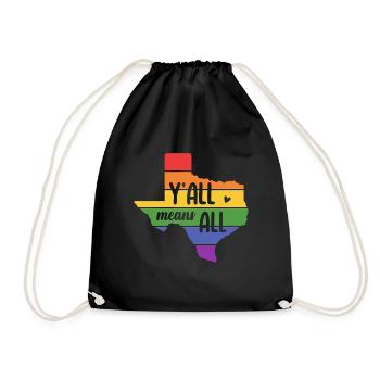 Y’all Means Y’all Design pour les fiers Texans LGBT + - Sac de sport léger - noir - Devant