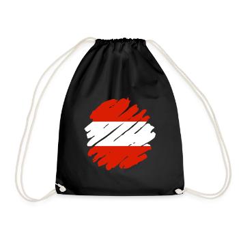 Austria Flag Austria Austrian Flag AT - Drawstring Bag - black - Front