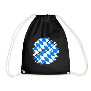 Bavaria Flag Used Look Bavarian Flag Vintage - Drawstring Bag - black - Front