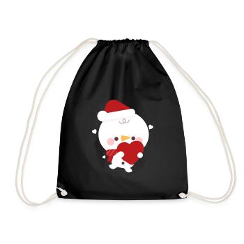 Snowman Christmas Love - Drawstring Bag - black - Front