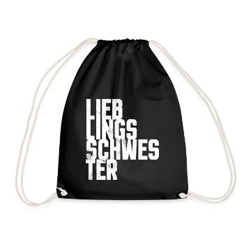 Beste Lieblings Schwester Geschenk für Geschwister - Turnbeutel - Schwarz - Vorne
