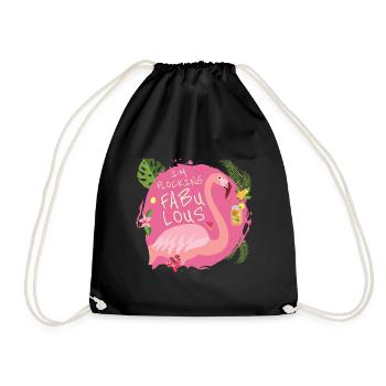 Je flocks fabuleux - Flamingo Paradise Vacation - Sac de sport léger - noir - Devant