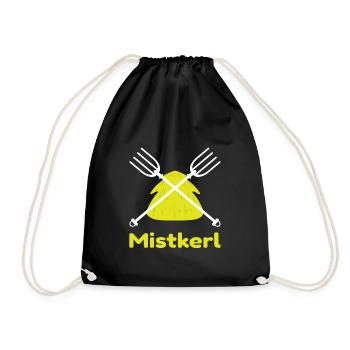 Crapkerl ausdungen Stall Horse Farmer Farm - Drawstring Bag - black - Front