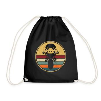 Retro platypus vintage platypus - Drawstring Bag - black - Front
