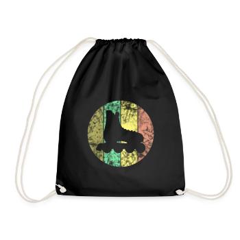 Inliner Inline Skates Skater - Drawstring Bag - black - Front