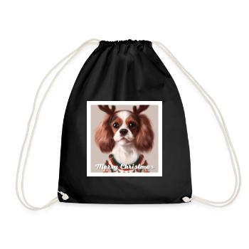 Cavalier roi charles épagneul chien dans un Noël - Sac de sport léger - noir - Devant