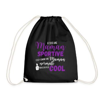 je suis une maman sportive cadeau maman - Sac de sport léger - noir - Devant