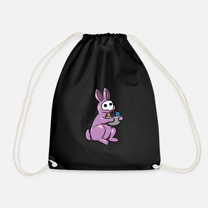 Gothic Rabbit Gothic Rabbit Gothic Easter Emo Goth - Drawstring Bag - black