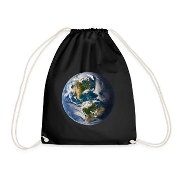 Planet Erde - Turnbeutel - Schwarz - Vorne