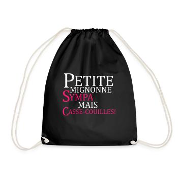 petite mignonne sympa mais casse-couilles! - Sac de sport léger - noir - Devant