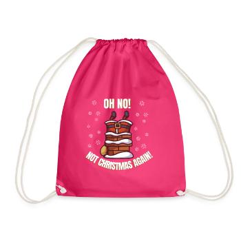 Anti Christmas saying Christmas muffle funny - Drawstring Bag - fuchsia - Front